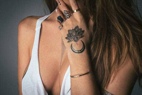 Black and Gold Temporary Tattoos