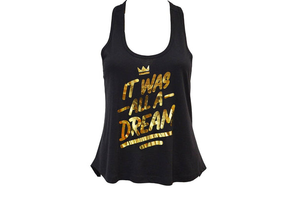 IT WAS ALL A DREAM Metallic Backless Tank by TribeTops