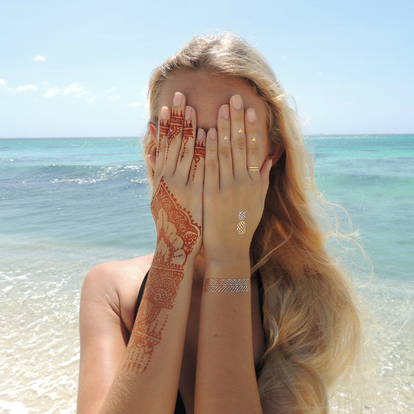 beach flash metallic temporary tattoos