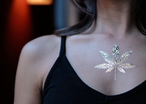 Cannabis Metallic Temporary Tattoos