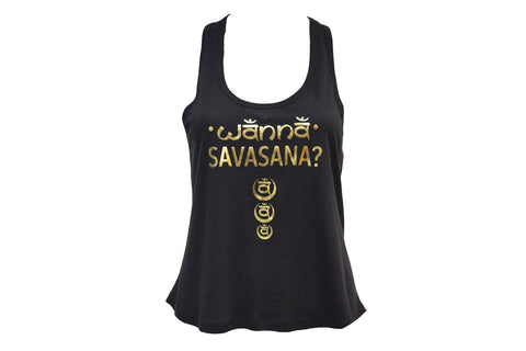 WANNA SAVASANA Metallic Backless Tank by TribeTops